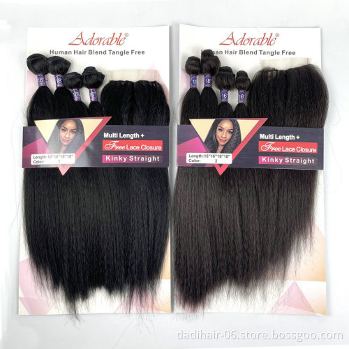 Adorable Kinky Curl Weft Hair Weaving,Packet Hair Extensions Pure Color Hair Bundles One Pack Deal For Women Kinky Straight 4PC